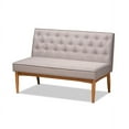 thumbnail image 3 of Baxton Studio Riordan Mid-Century Modern Grey Fabric Upholstered and Walnut Brown Finished Wood 2-Piece Dining Nook Banquette Set, 3 of 6