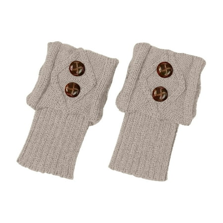 

KEVCHE Womens Short Boots Socks Crochet Knitted Boot Cuffs Leg Warmers Socks Light Gray