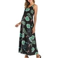 thumbnail image 6 of Todaioua Maternity Dresses for Women 2024 Summer Round Sleeveless Leaves Print Sling V-neck Fashion Dress Casual, 6 of 8