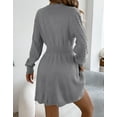 thumbnail image 7 of Cogild Cable Knitted Sweaters for Womens Dress with Long Sleeves Crew Neck Tunic Dress Sweaters Versatile Fit Classic Design for Casual Outfits, 7 of 7