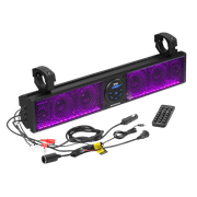 BOSS Audio Systems BRT26RGB ATV UTV Sound Bar System - 26 Inches Wide, IPX5 Rated Weatherproof, Bluetooth Audio, Amplified, 4 inch Speakers, 1 Inch Tweeters, USB Port, RGB Multicolor Illumination