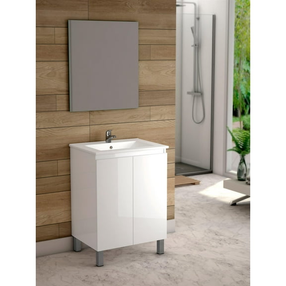 DAX Sunset Vanity 24 In Glossy White w/ Onix Basin