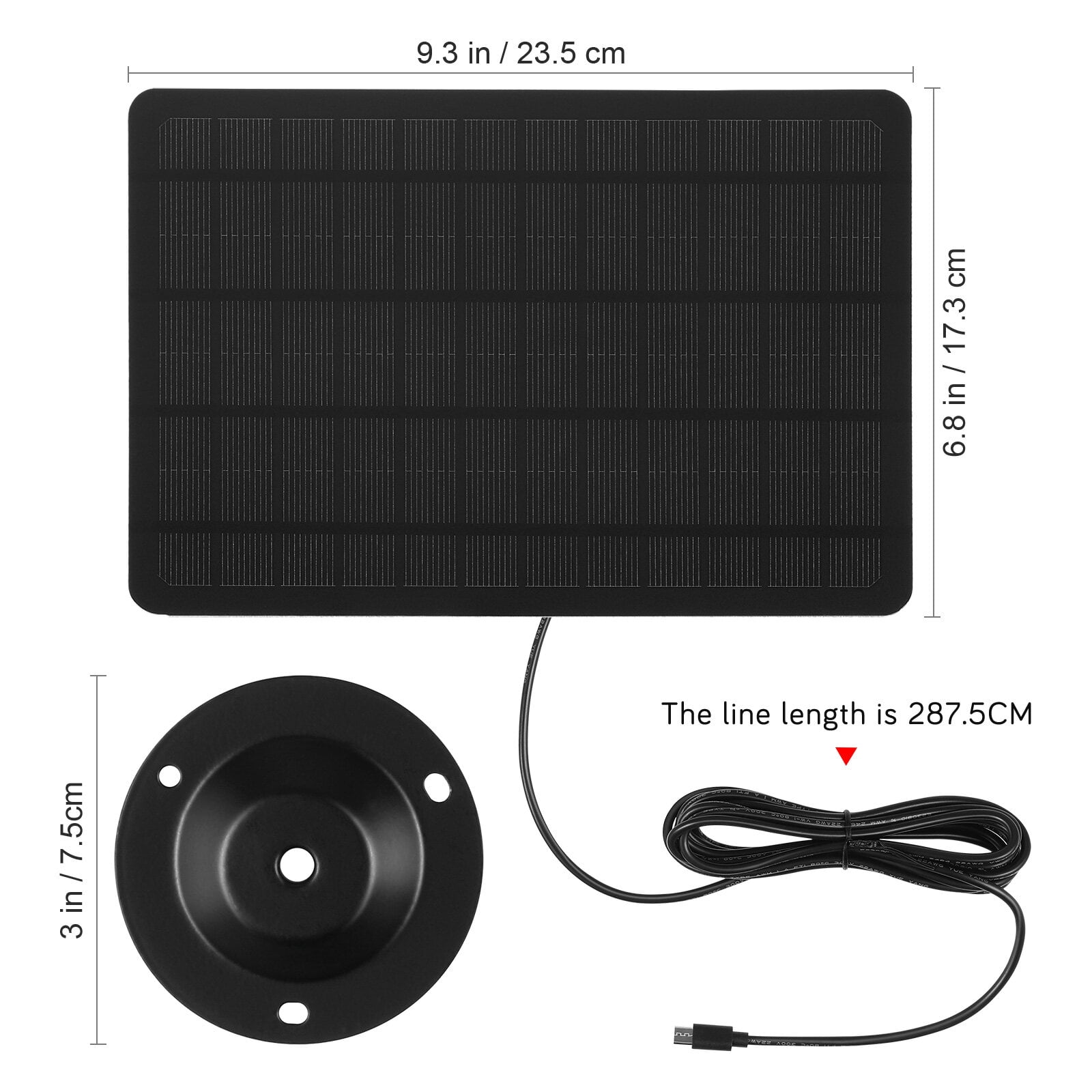 20W Solar Panel for Outdoor Wireless Security Camera, Waterproof Solar Panel Continuously Power for Rechargeable Battery