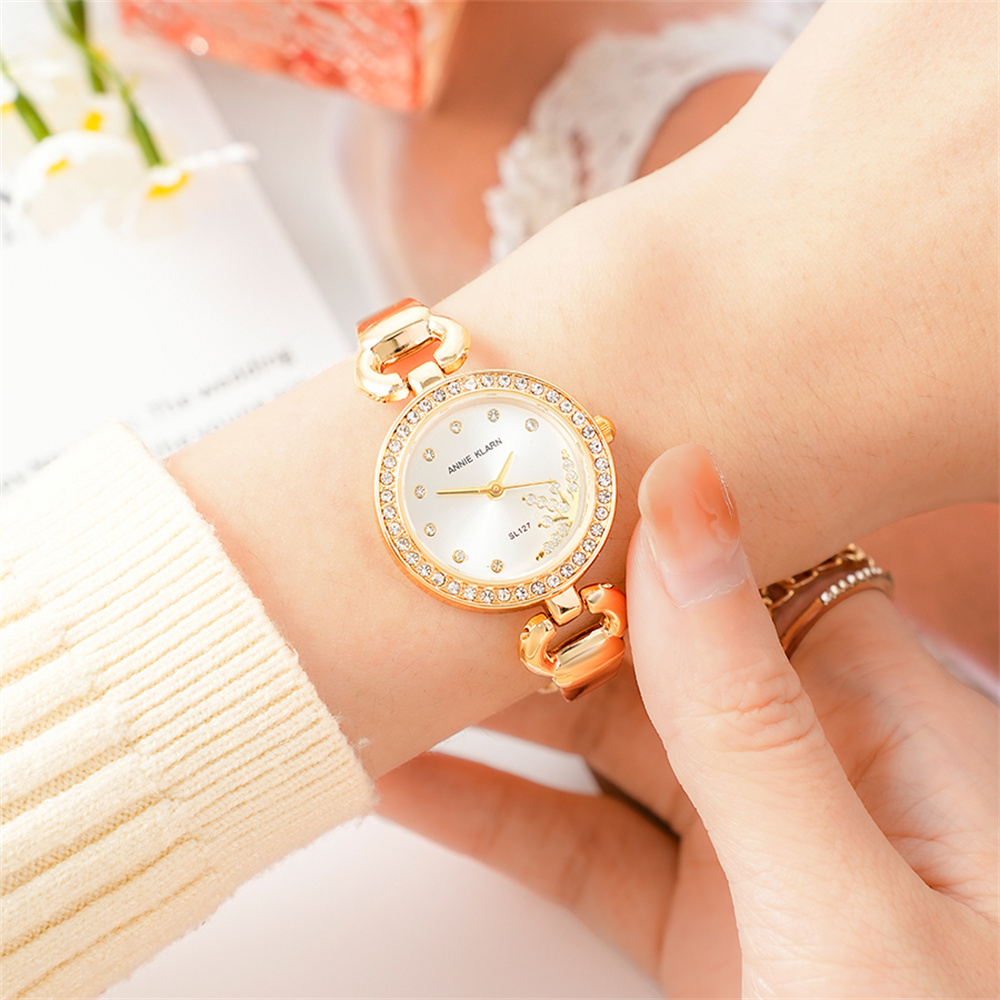 Gold Watches for Women Luxury Diamond Quartz Female Wristwatch Fashion Ladies Watch with Gift Box