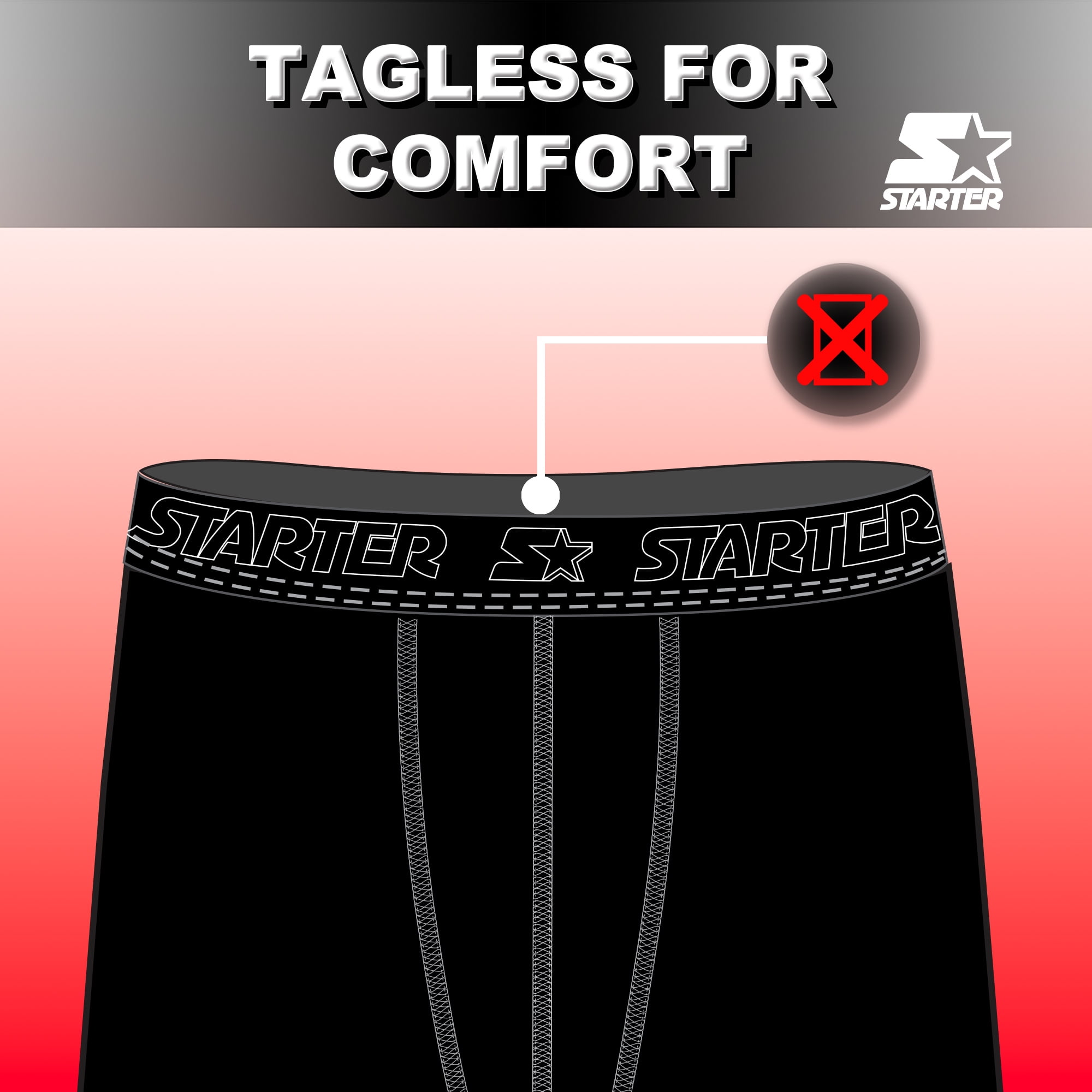 (2 pack) Starter Men's and Big Men’s Stretch Cotton Boxer Briefs, 6-Pack, Sizes S-5X