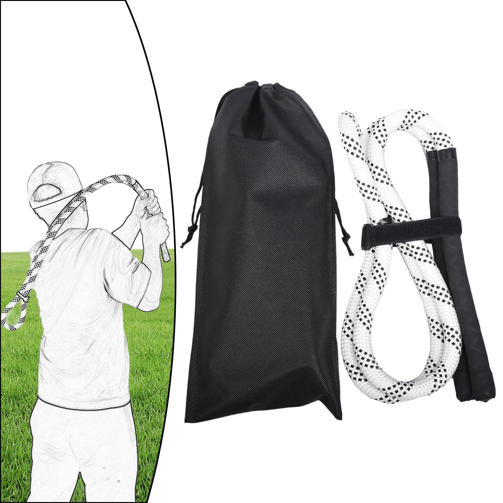 harayaa Golf Swing Rope Trainer Golf Practice Anti Slip Grip Golf Swing White Rope BlackGrip