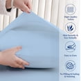 thumbnail image 5 of SKY BEDDINGS Standard Size Pillowcase Set of 2 - Light Blue Super Soft Pillow Cases Queen, 600 Thread Count 100% Egyptian Cotton, Breathable, Cool, Sateen Weave Sleeping Pillow Covers - Light Blue, 5 of 7