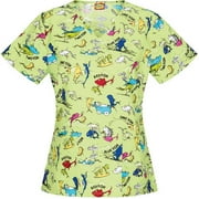 Women's Fashion Collection Poly Cotton Print V-Neck Scrub Top