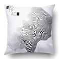 thumbnail image 1 of BOSDECO Optical 3D Marble Texture Black And White Striped Pattern Pillowcase Pillow Cushion Cover 18x18 inch, 1 of 1