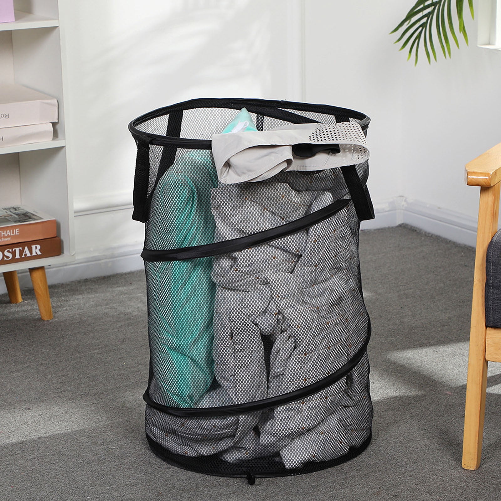 1pc Pop Up Laundry Hamper Mesh Laundry Basket With Reinforced Carry Handles  Mesh Dirty Clothes Storage Basket Portable And Durable Collapsible Laundry  Baskets Suitable For Bathroom Dorm And Travel