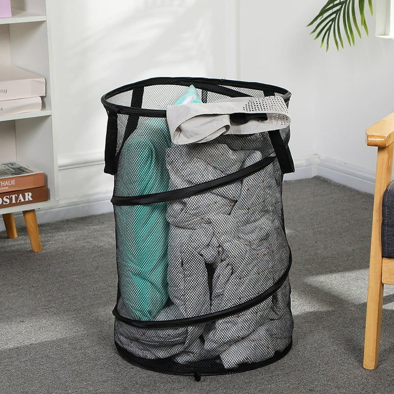 Collapsible Laundry Baskets, Collapsible Mesh Popup Laundry Hamper,  Foldable Dirty Laundry Basket, Multi-purpose Collapsible Mesh Laundry Bag,  Great