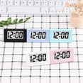 thumbnail image 3 of Mini Clock Triangle LED Screen Lectronic Digital Alarm Screen Desktop Clock for Home Office Table Bedroom Decor White, 3 of 8