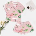 thumbnail image 4 of Flamingo Pattern Pajama Set for Women 2 Piece Sleepwear Loungewear Short Sleeve, 4 of 7