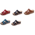 thumbnail image 1 of SUNSIOM Women's Low Wedge Sandals Vintage Open Toe Slides Slippers Lightweight Slip On Wedge Shoes, 1 of 7