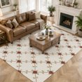 thumbnail image 3 of Area Rugs 5'x7', Floral Plaid Carpet Runner Indoor Outdoor Rugs Home Decor Aesthetic, Vintage Flowers Checkered Farmhouse Rural Non Slip Mats Washable Accent Rug for Living Room Bedroom, 3 of 8