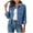 *Blue, variant on ClodeEU Women's Long Sleeve Button Down Cropped Denim Jacket,Casual Lapel Collar Jean Coat ,Women's Plus L