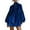 D-Dark Blue, variant on Womens Dresses Long Sleeve Round Neck Bow Detail Sleeve Dress Flowy Midi Length Casual Clothes Brown Xs