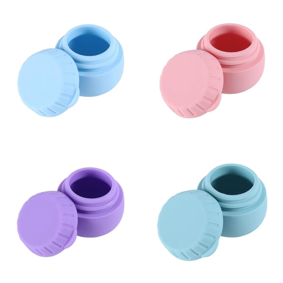 1/2/4pcs Silicone Travel Jars, Mini Leak Proof Travel Containers for Toiletries Small Lotion Refillable Cosmetic Jar with Lids, Sealed Bottles Makeup