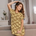 thumbnail image 3 of Balery Dachshund Dog Puppy Camisón de manga corta con cuello redondo para mujer, cómodo y elegante., 3 of 6