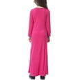 thumbnail image 4 of Girls Long Sleeve Crew Neck Dress, Solid Color Maxi Dress for Kids, Comfortable Everyday Casual Wear, Loose Fit Stretchy Dress for School and Play Hot Pink L, 4 of 8