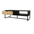 thumbnail image 4 of Bali Coastal Modern TV Stand with Storage Cubby and Natural Wood Drawer, Black, 4 of 6