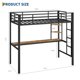 thumbnail image 2 of Yeshouse cama alta individual con escritorio y estantes, estructura de metal resistente con listones de acero, escalera y barandilla de seguridad, ideal para ahorrar espacio en habitaciones, 2 of 7