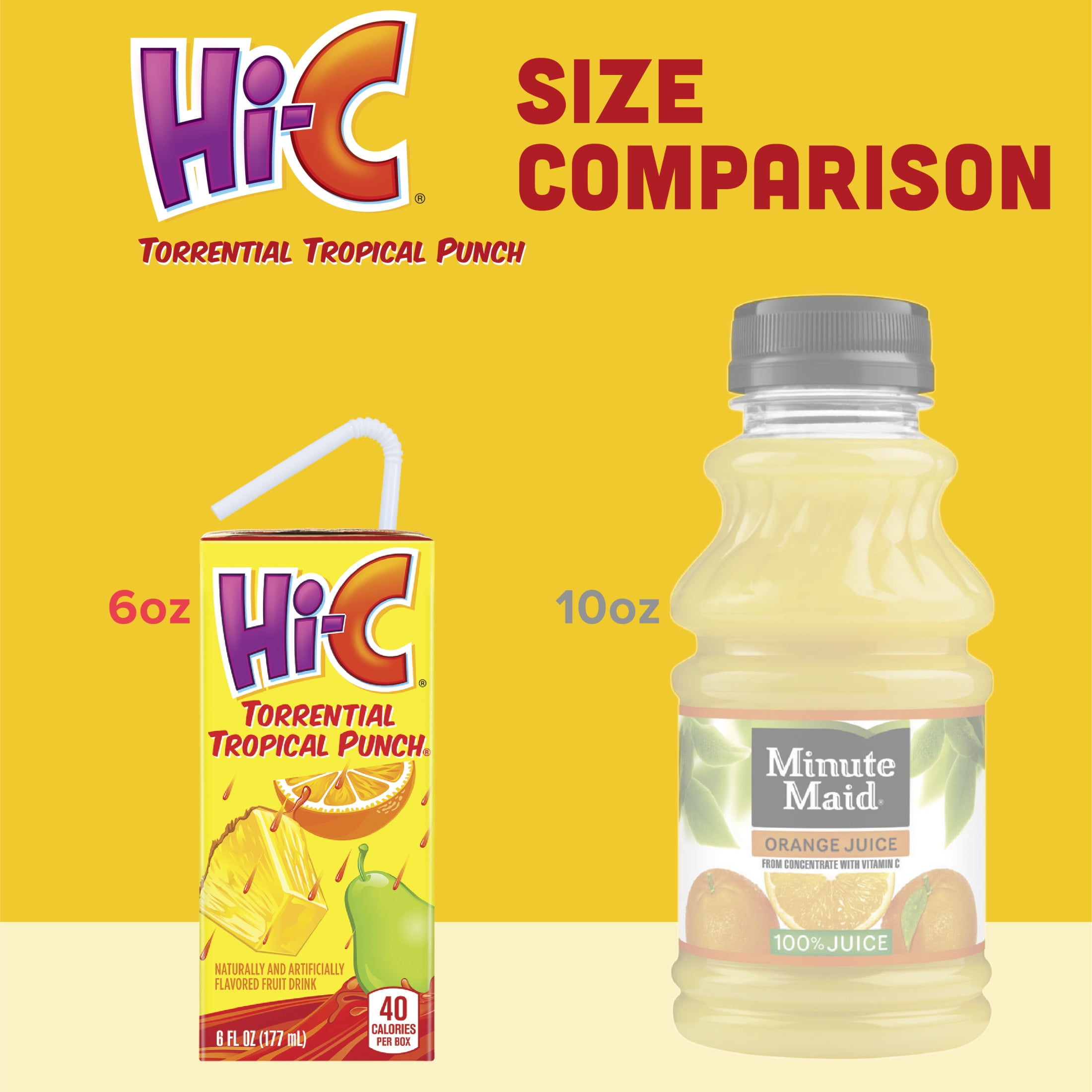Hi-C Torrential Tropical Punch Juice Drink Cartons, 6 fl oz, 8 Pack