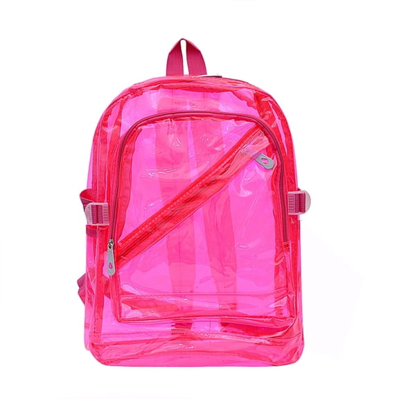 Wmkox8yii Clear Backpack Heavy Duty PVC Transparent Backpack Transparent Large Bookbag for College, Work, Security Travel & Sports