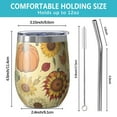 thumbnail image 5 of 12oz Stemless Wine Tumblers Fall Sunflower Pumpkin Vacuum Insulated Stainless Steel Travel Tumbler Cups Mug with Lid and Straw for Champaign,Cocktail,Beer with Cleaning Brush, 5 of 5