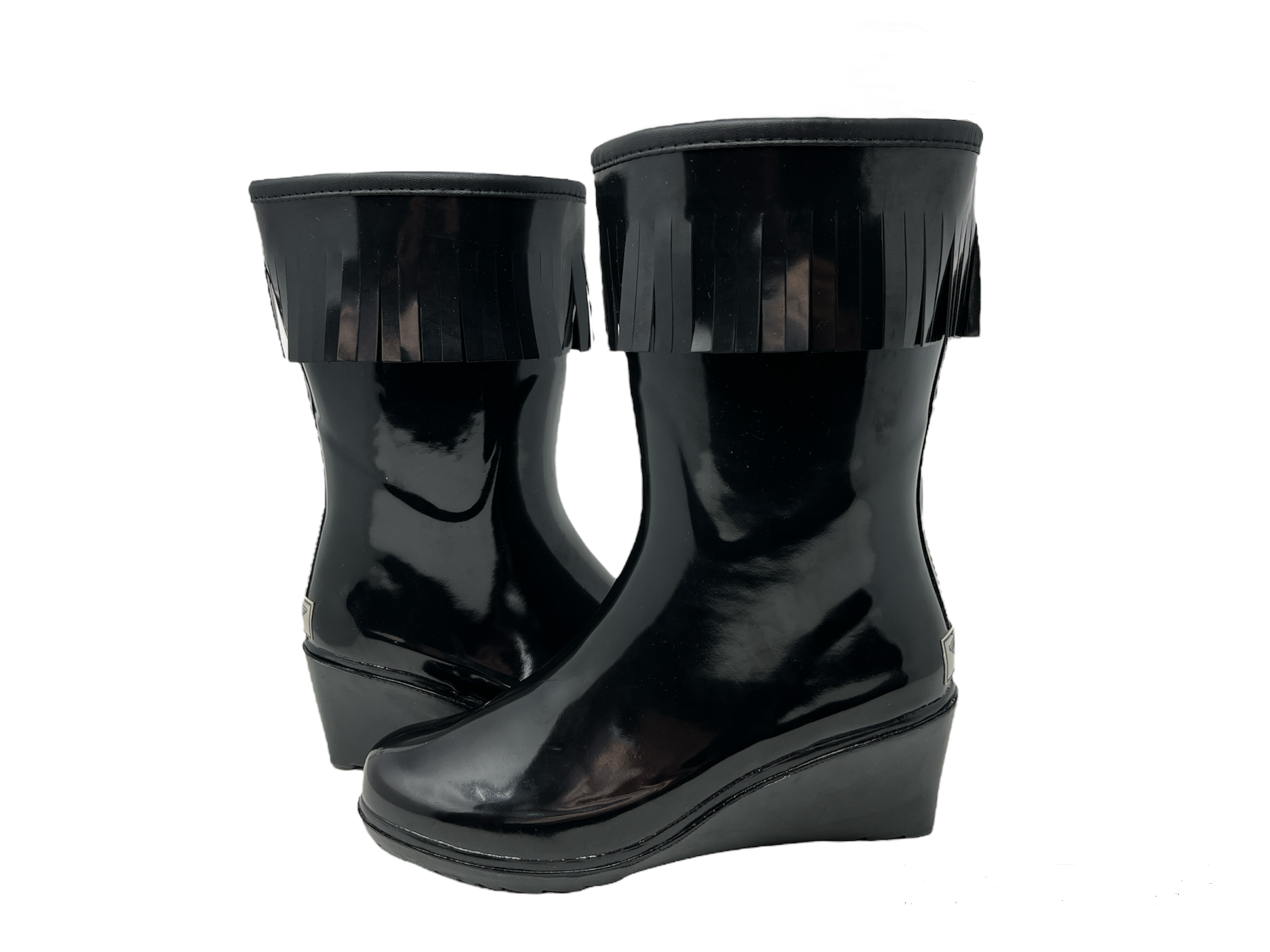 Forever Young Women's Fringed Short Wedge Rain Boot - image 2 of 5