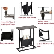 Narrow Side Table with Storage - Rustic Accent Table for Small Spaces