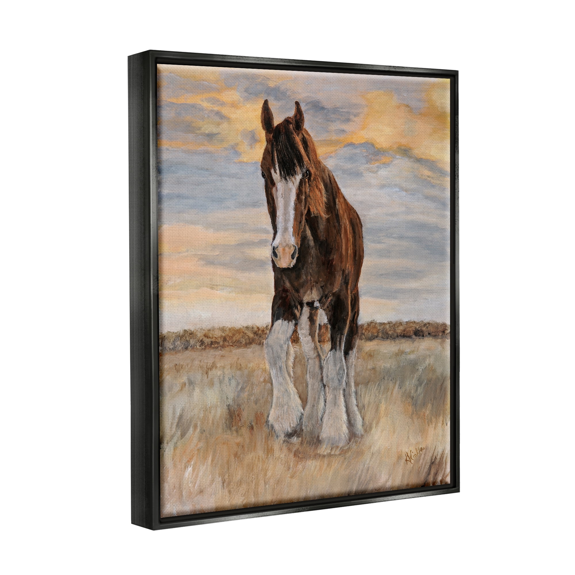 Stupell Colt Horse Farmhouse Animal Animals & Insects Painting Black Floater Framed Art Print Wall Art
