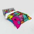 thumbnail image 3 of Ambesonne Indie Bedding Set 3 Pcs, Colorful Doodle Monsters, Twin XL, Multicolor, 3 of 3