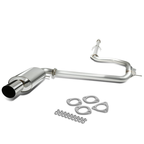DNA Motoring CBE-OE-HC884D For 1988 to 1991 Honda Civic Catback Exhaust System 4" Round Tip Muffler - 4 DR Sedan 89 90