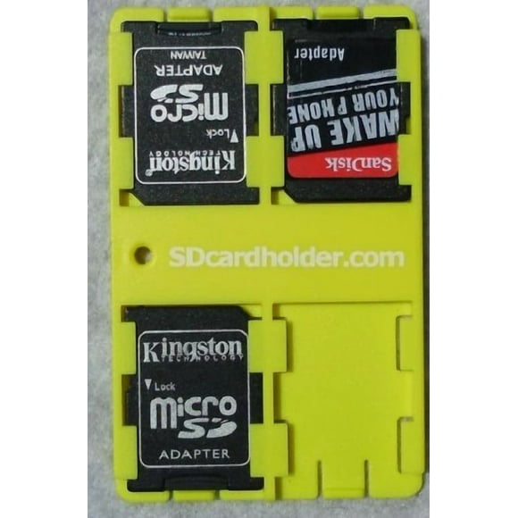 Standard SD Card Holder Credit Card Size Secure Digital Memory Card Case (Yellow)