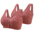 thumbnail image 1 of biudgviw Front Closure Bras for Women 2 Pc Wireless Push up Full Coverage Plus Size Bras Supportive Everyday Bralettes, 1 of 2