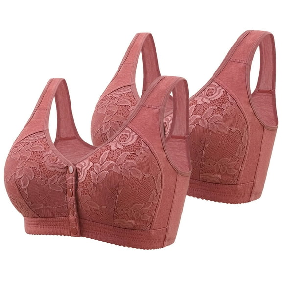 Wancir Bras for Women 2025 New Woman's Embroidery Front Button Large Size Underwear Bra without Steel Rim