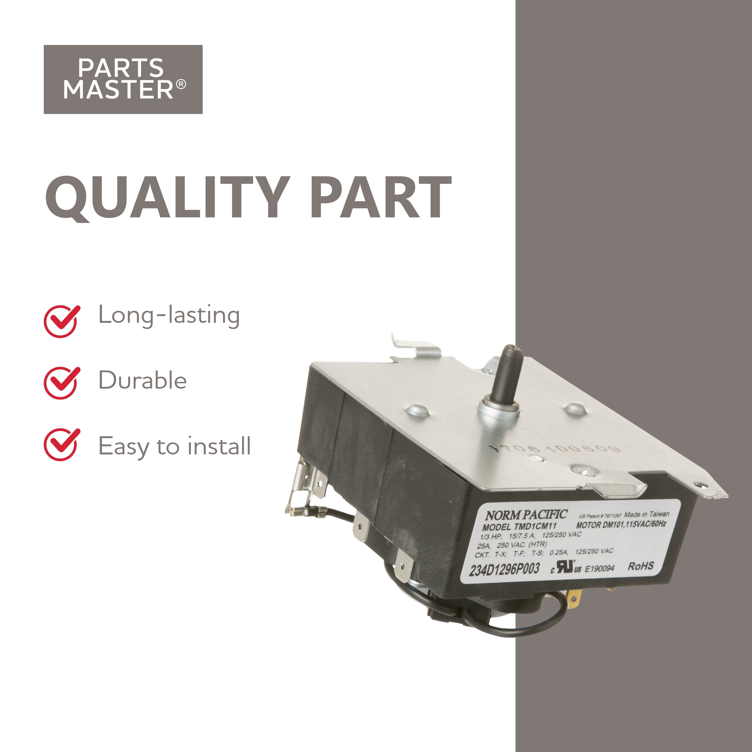 Parts Master Replacement for GE/Hotpoint Dryer Timer - WE04X20415, PS9491767, AP5805477 - Hotpoint/GE Appliance Dryer Timer - 1-Year Limited Warranty