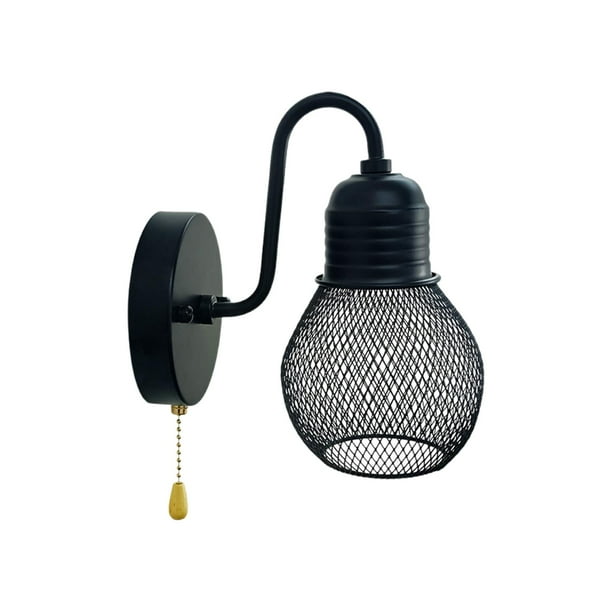 Aplique de Pared Industrial Negro Iluminación de Pared Lámpara de Pared para Escalera de Cabecera