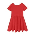 thumbnail image 5 of XXWXYD Girls Twirl Skater Dress Short Sleeve A-Line T-Shirt Dress Elegant Summer School Outfit Stretchy Comfort 4-12 Years, 5 of 6