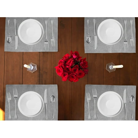

Faux Burlap Dinner Table Placemats Holiday Home Decoration 13 x 19 (Pack of 4)