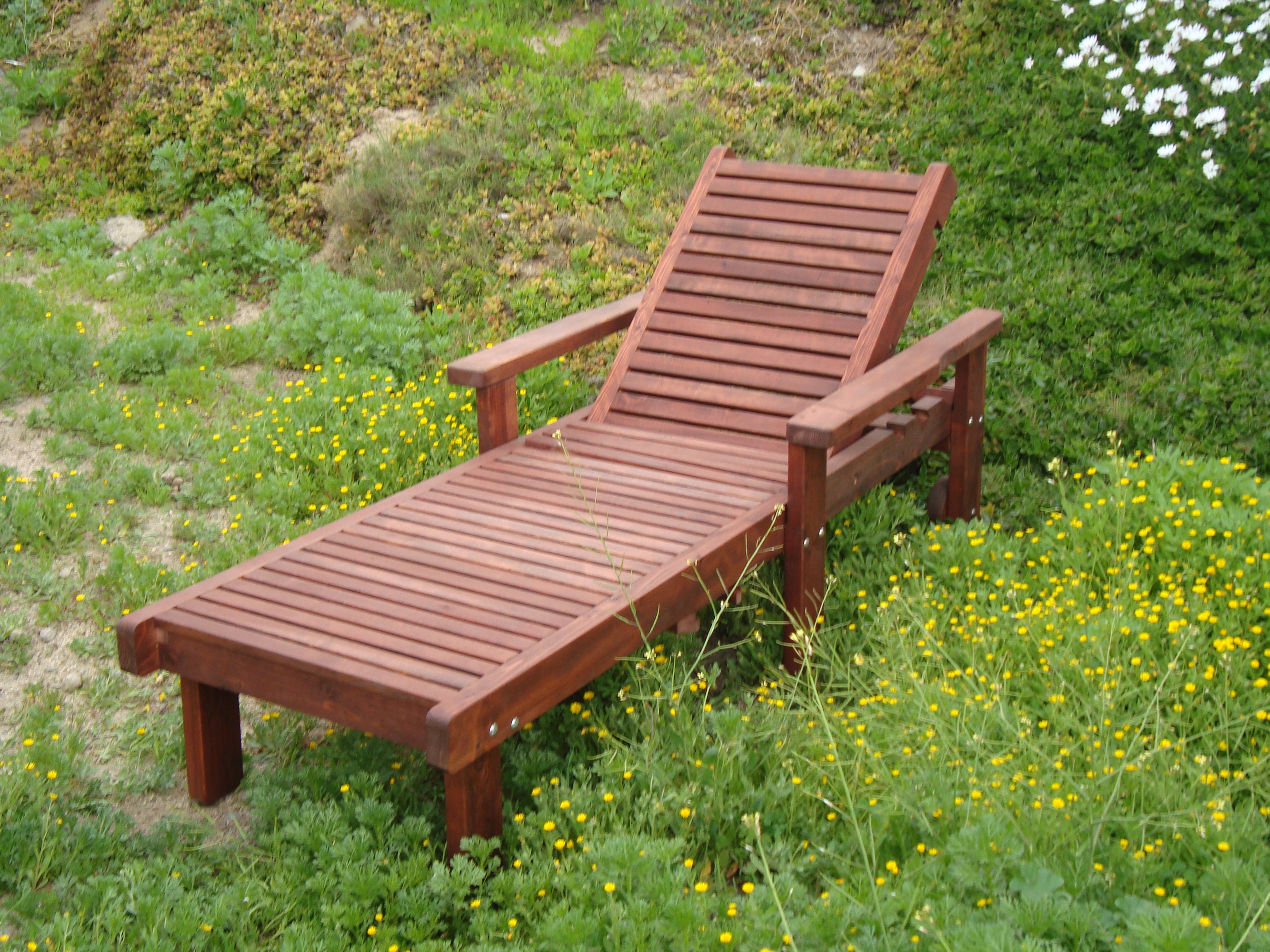 Best Redwood 24" Solid Wood Outdoor Chaise Lounge in Mission Brown - image 2 of 5