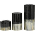 thumbnail image 6 of DecMode 3 Candle Black Metal Colorblock Candle Holder with Gold and Silver Streaks, Set of 3, 6 of 7