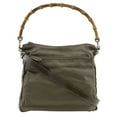 thumbnail image 1 of Pre-Owned GUCCI Bamboo Shoulder Bag 000.2404.0509 Nylon Canvas Khaki 2way One Belt... (Good), 1 of 15