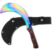 WICING 13" Weeding Sickle, Machete for Yard Work, Full Tang 1065 Manganese Steel Blade for Grass, Harvest, Weeding