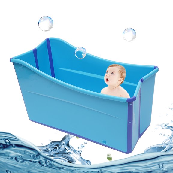 Portable Folding Bathtub with Drain Pipe and Anti-Bacterial Material – Ideal for Small Spaces and Family Use