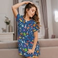 thumbnail image 3 of Fuzoiu Different Chemical Things Print Women Nightgowns, Soft Comfy Lightweight Short Sleeves Sleepwear,Crew Neck Loungewear, 3 of 6