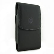 Compatible With Coolpad Legacy - Black Leather Carry Case Side Cover Pouch P1G