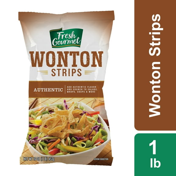 Fresh Gourmet Wonton Strips, Soup and Salad Topping, 1lb