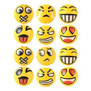 12PCS Emoji Face Soft PU Stress Noverty Toy Balls - 4 Inch